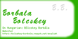 borbala bolcskey business card