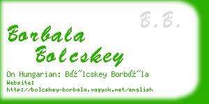 borbala bolcskey business card